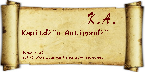 Kapitán Antigoné névjegykártya